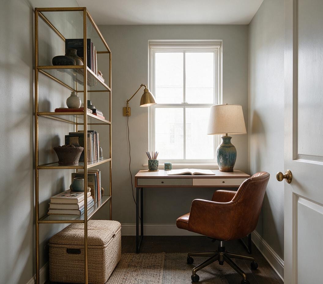Eclectic Study Room redesign after view from a real photo