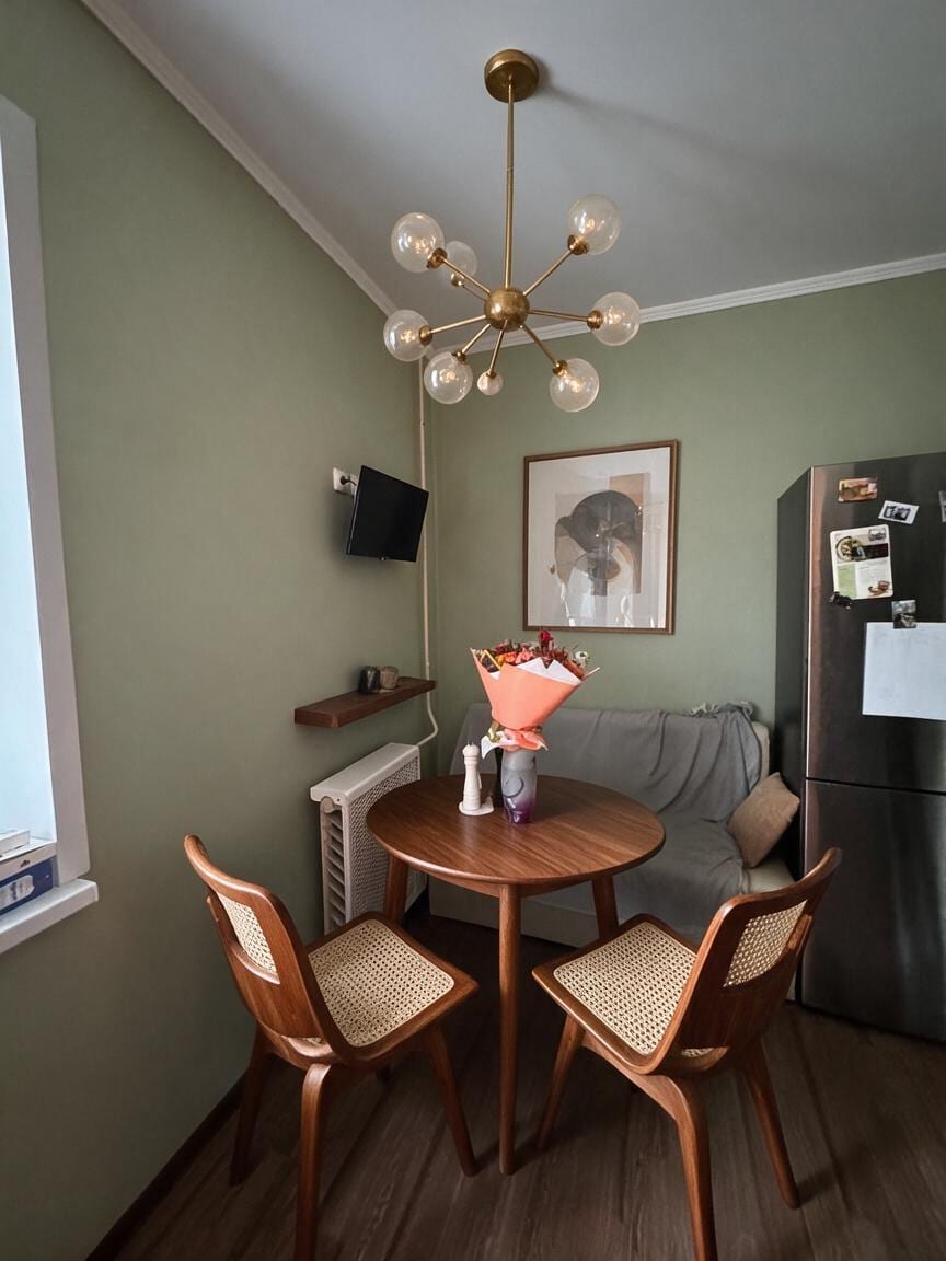 Midcentury Modern Living Room redesign after view from a real photo