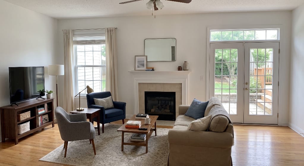 Original Living Room photo before the Transitional redesign