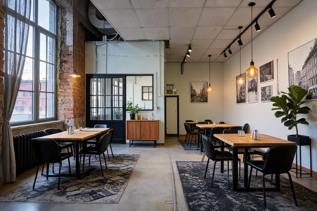 Industrial Restaurant design idea from a real photo