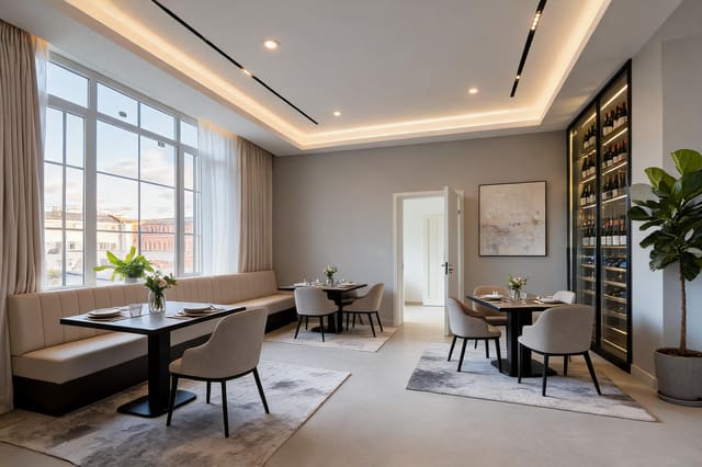 Modern Restaurant design idea from a real photo