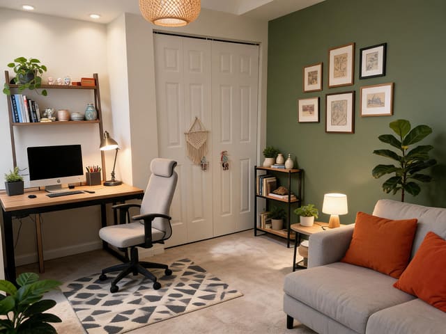 Eclectic Home Office design idea from a real photo