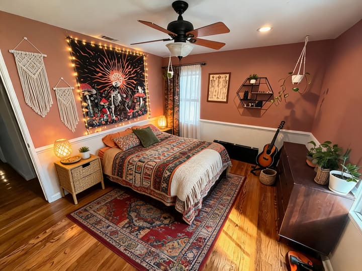 Bohemian AI design result for Bedroom