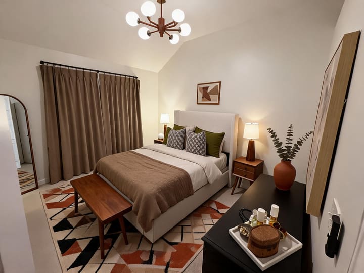 Midcentury Modern AI design result for Bedroom