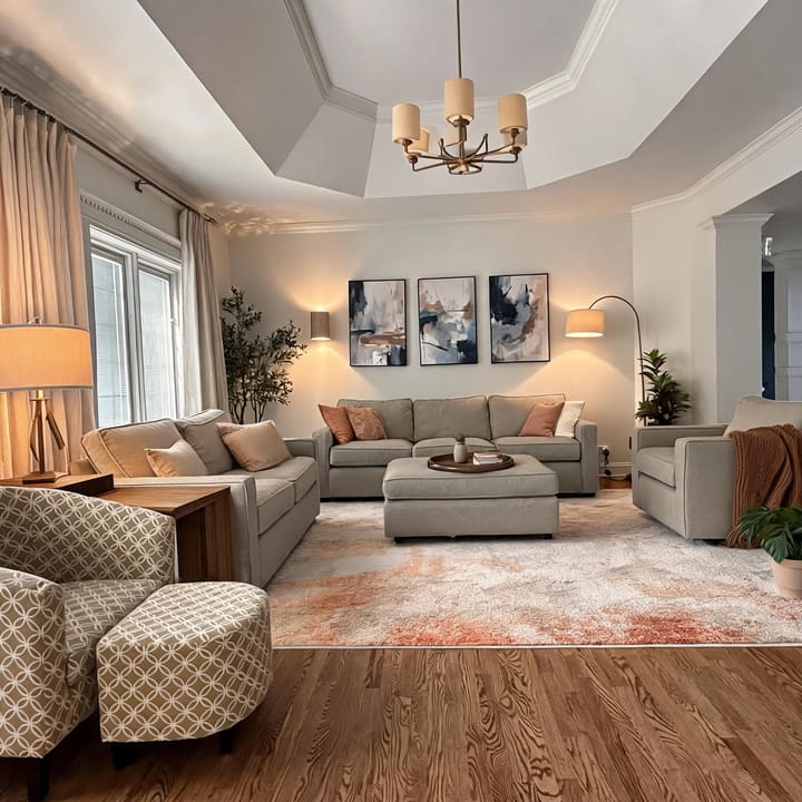 Transitional AI design result for Living Room