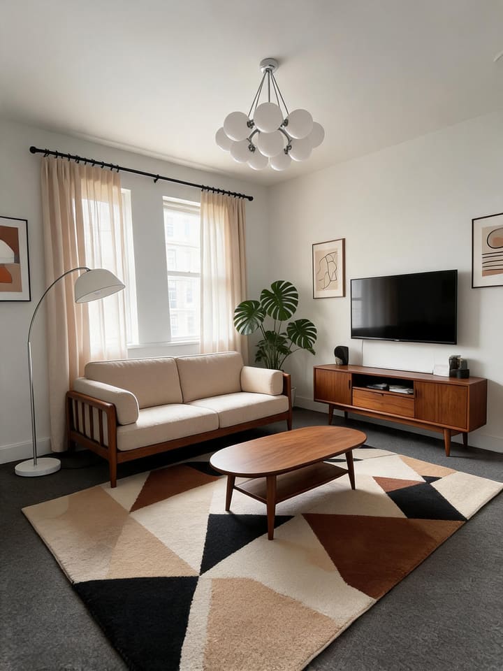 Midcentury Modern AI design result for Living Room