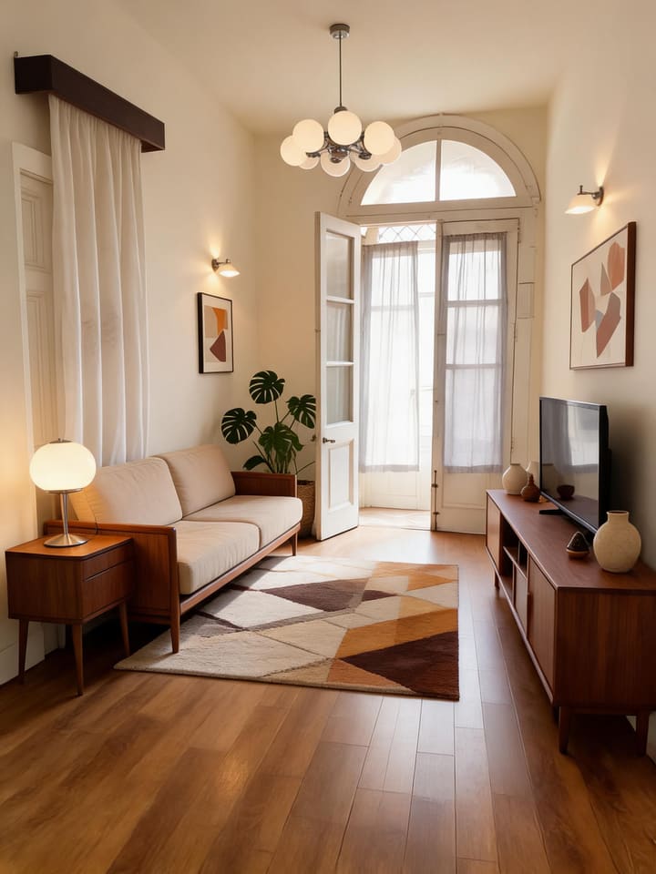 Midcentury Modern AI design result for Living Room