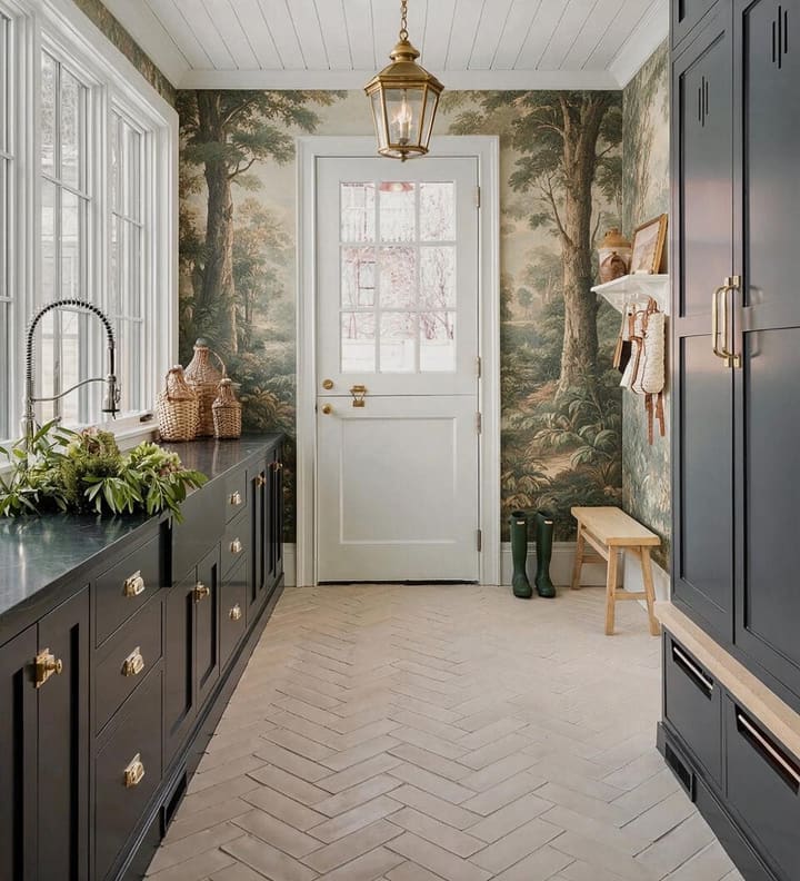 Neoclassic AI design result for Mudroom