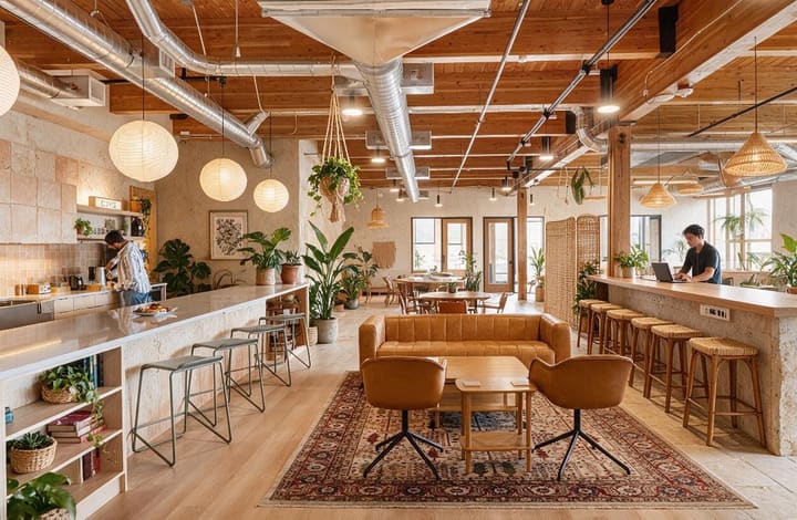 Tropical AI design result for Coworking Space