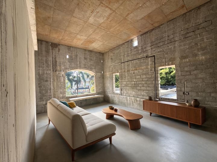 Midcentury Modern AI design result for Living Room