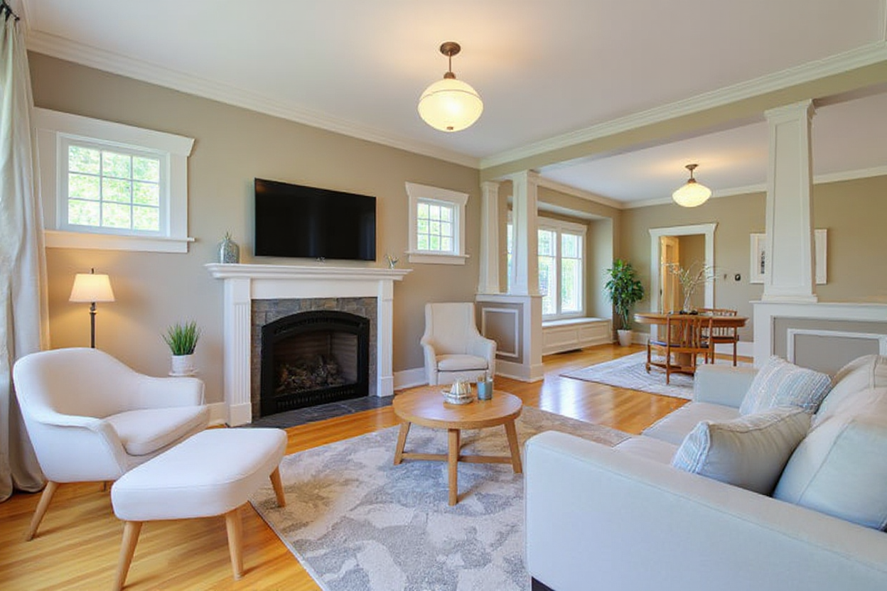 Scandinavian AI room design for Living Room