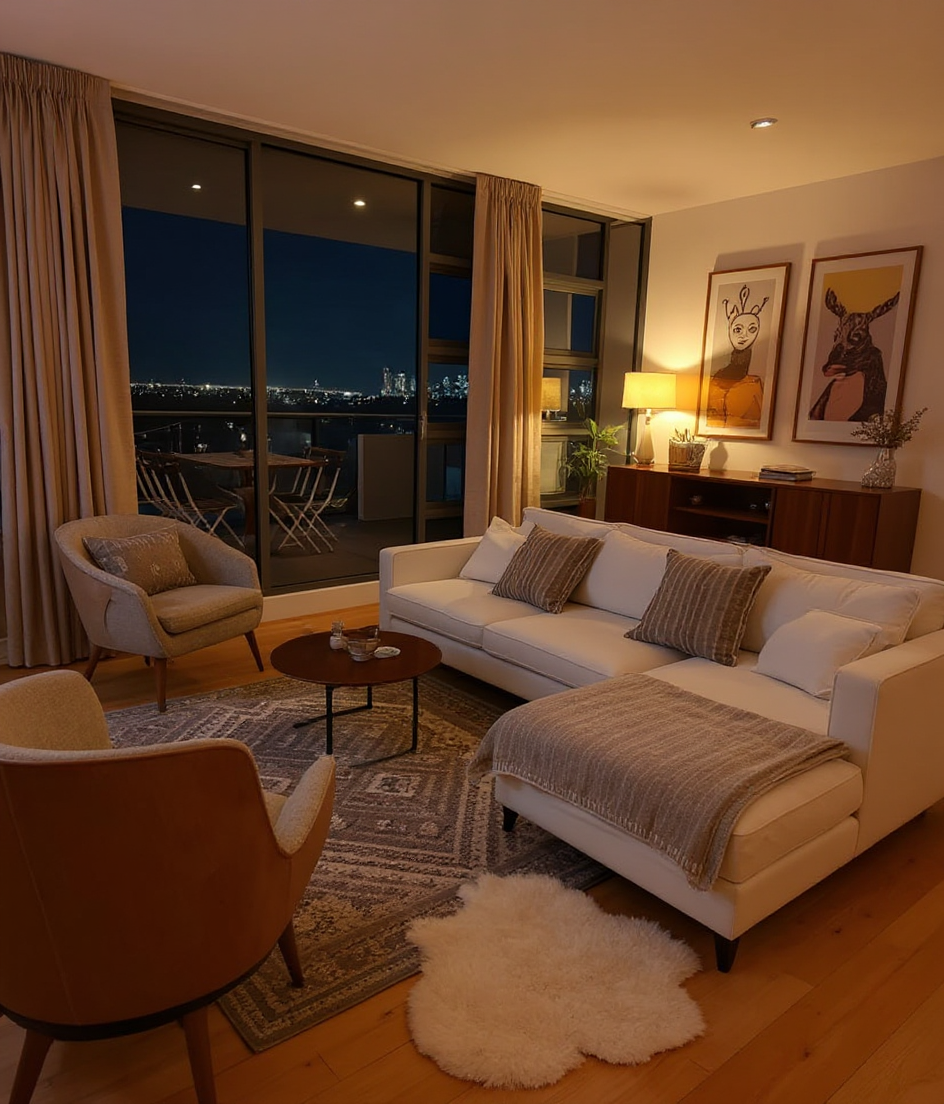 Vintage AI room design for Living Room