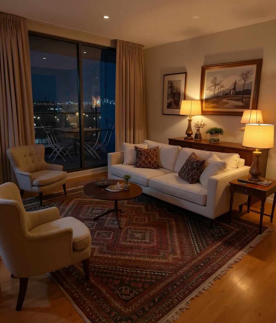 Vintage AI room design for Living Room