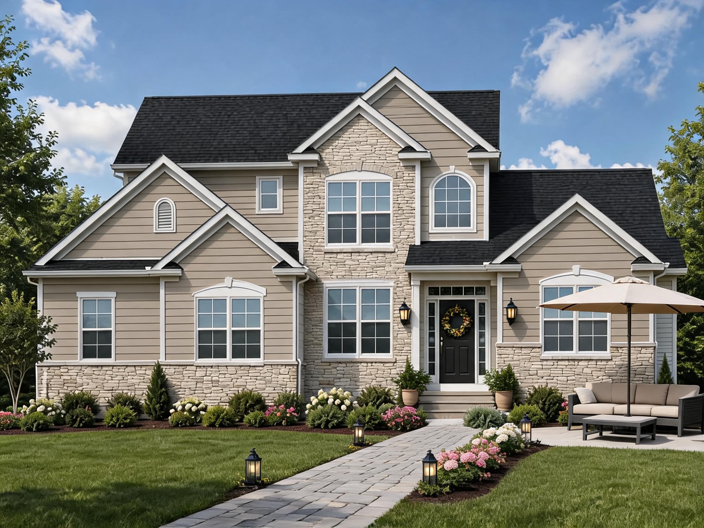 Transitional House Architectural remodel plan from photo after view