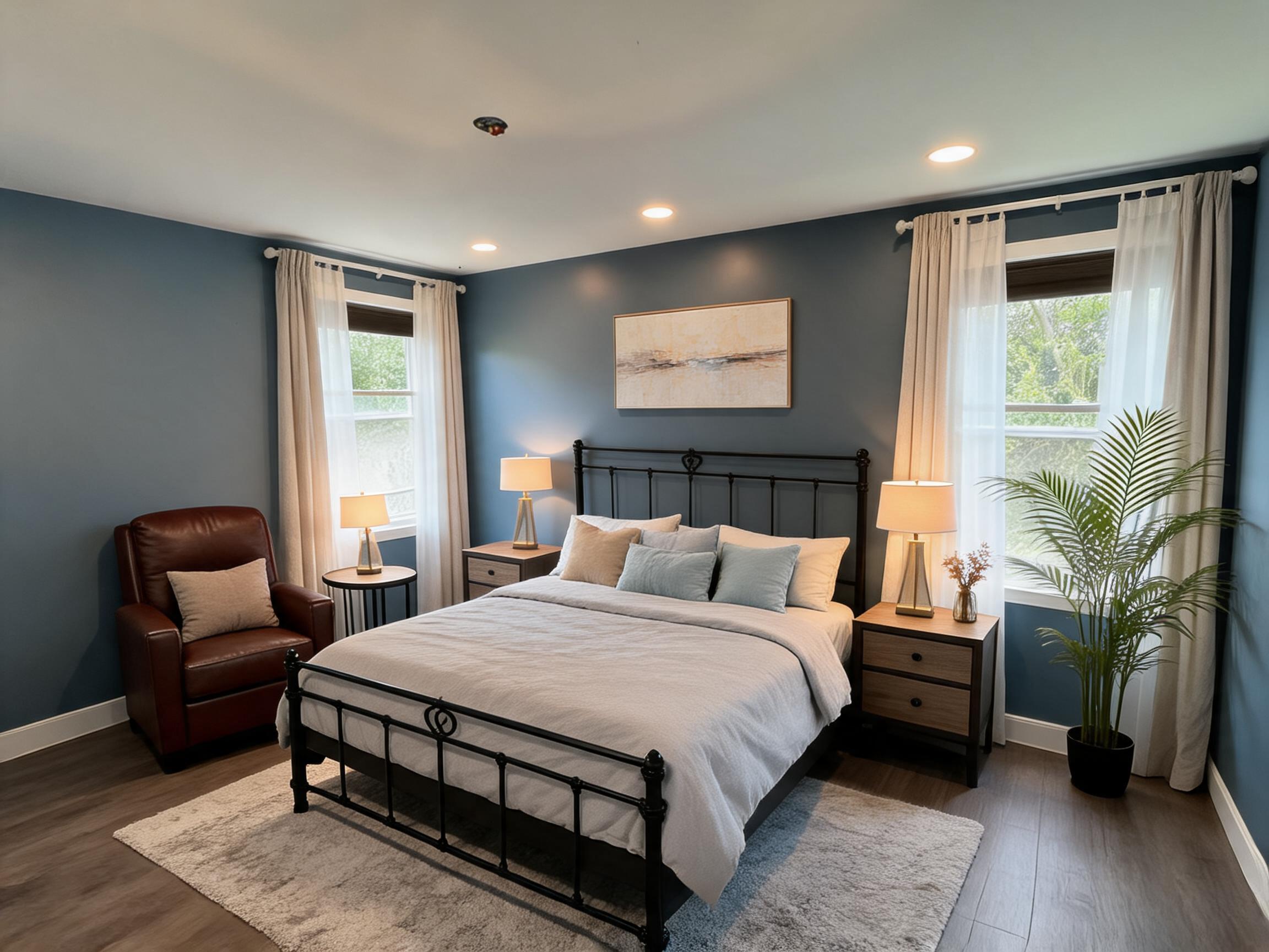 Transitional Bedroom remodel plan from photo after view