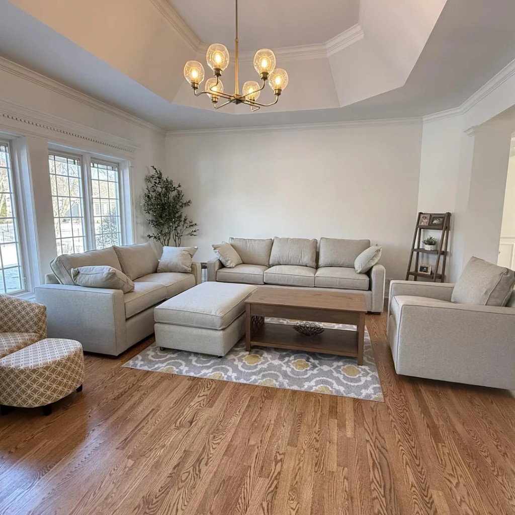 Original Living Room photo before Transitional remodel plan